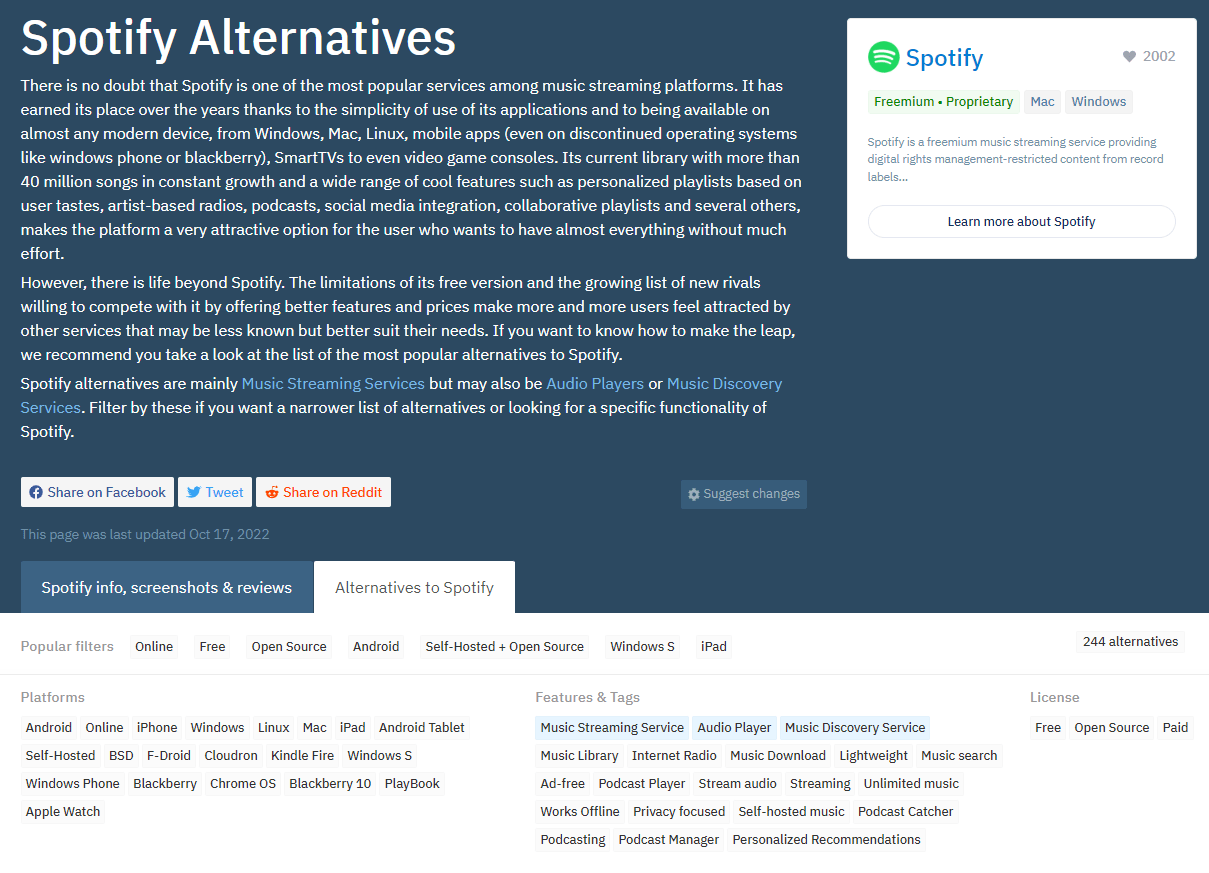 Spotify Alternatives