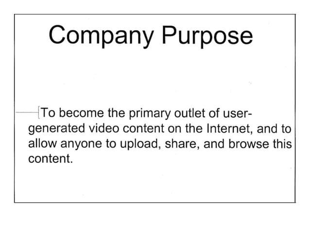 Company purpose slide in pitch deck