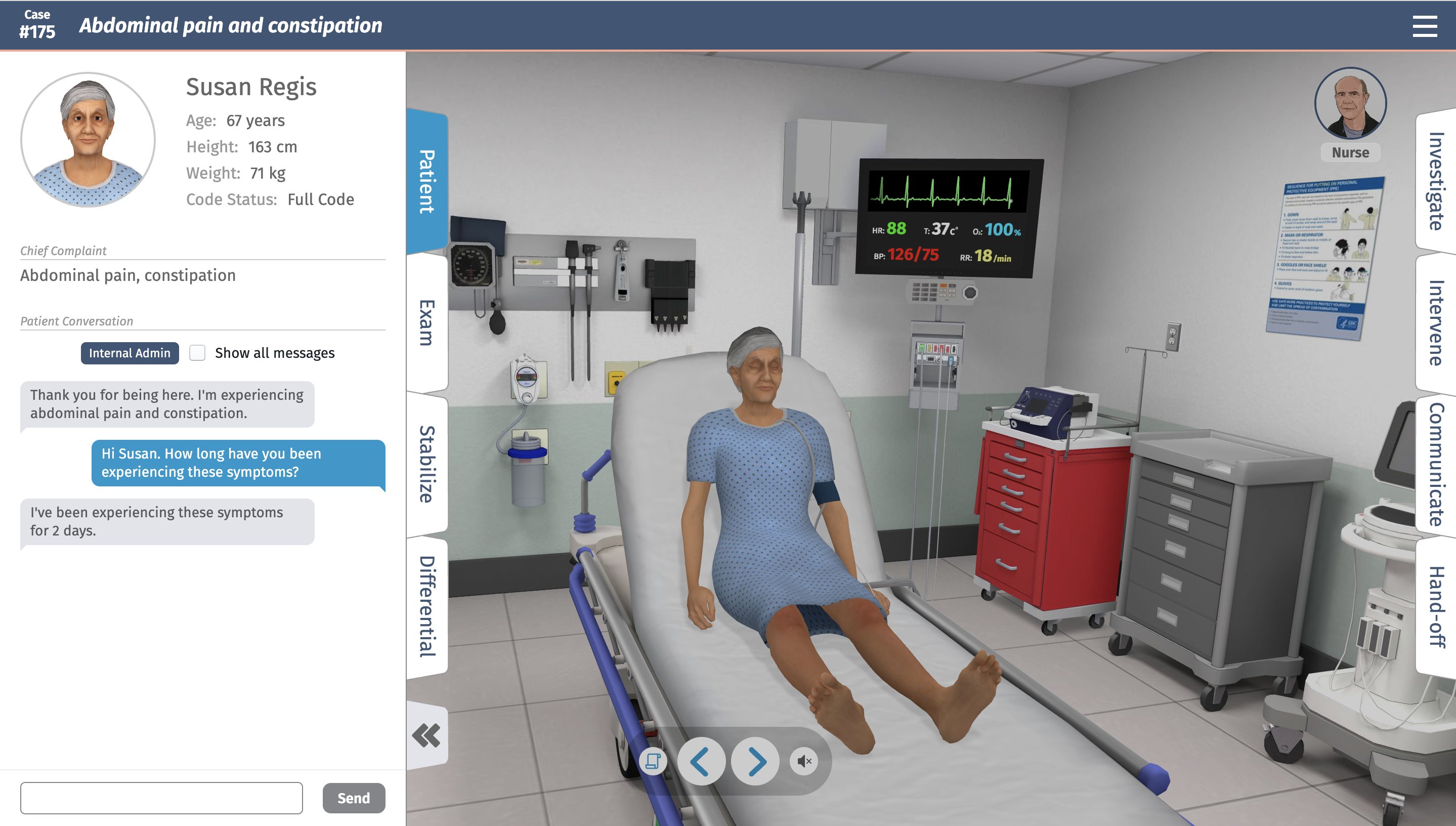 Full code medical simulation