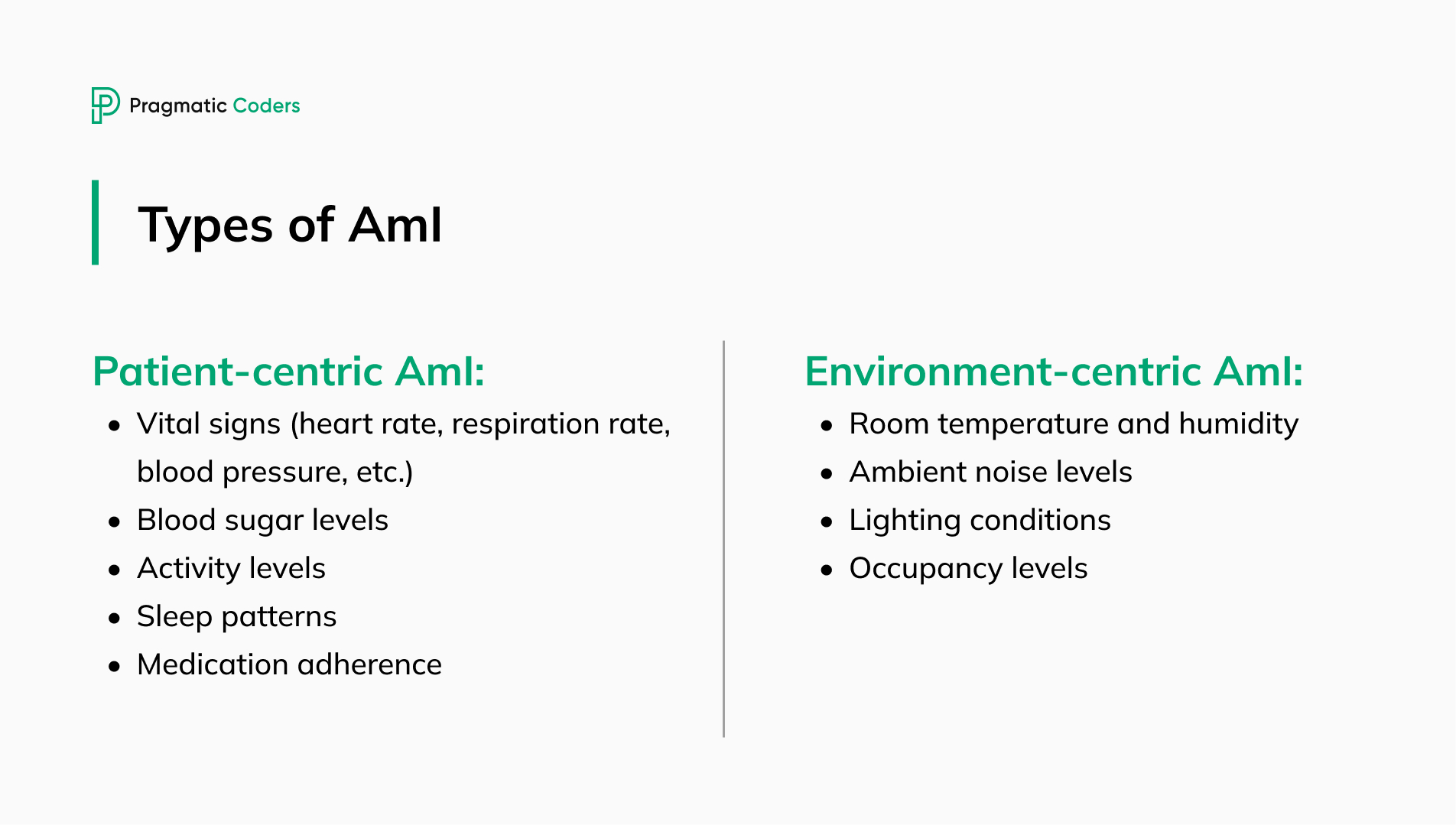 Types of ambient intelligence in healthcare: patient-centric and environment-centric